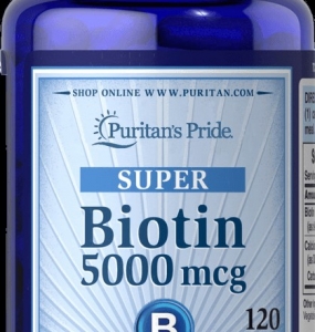 Viên uống hỗ trợ ngăn rụng tóc, làm đẹp da Puritan's Pride Biotin 5000 mcg - 120 viên