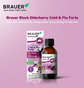 BRAUER BLACK ELDERBERRY COLD & FLU FORTE–Giảm các triệu chứng cảm cúm, cảm lạnh(100ML)