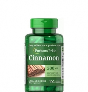 Viên uống hỗ trợ đường huyết từ quế Puritan’s Pride Cinnamon 500mg 100 Capsules