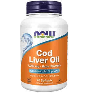 Cod Liver Oil, Extra Strength 1,000 mg Softgels