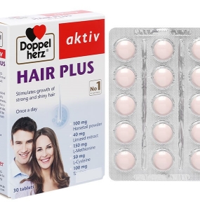 Doppelherz Aktiv Hair Plus giảm rụng tóc, giúp tóc chắc khỏe hộp 30 viên