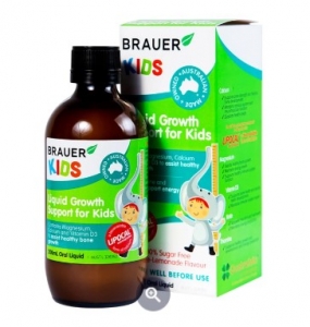 Siro Brauer Kids Liquid Growth Support For Kids bổ sung canxi, vitamin và khoáng chất (200ml)