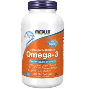 Omega-3, Molecularly Distilled Fish Softgels