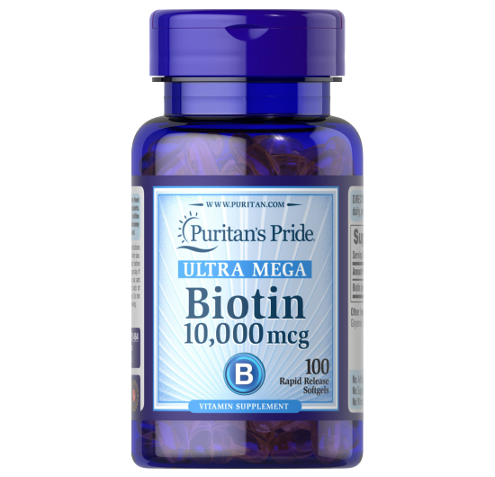 Viên uống hỗ trợ ngăn rụng tóc, làm đẹp da Puritan's Pride Biotin 10000 mcg - 100 viên