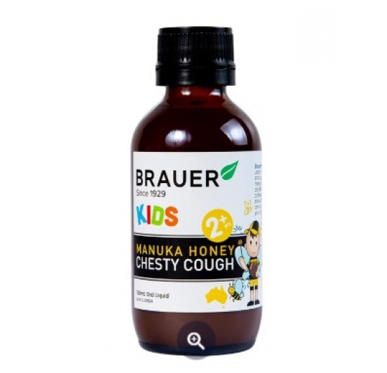 Siro Brauer Kids Manuka Honey Chesty Cough hỗ trợ tăng cường sức đề kháng, hạn chế ho nhiều (100ml)