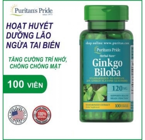 Viên uống Ginkgo Biloba 120mg Puritan's Pride 100 viên