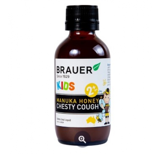 Siro Brauer Kids Manuka Honey Dry Cough hỗ trợ giảm chứng ho khan, giảm đau rát họng ở trẻ (100ml)