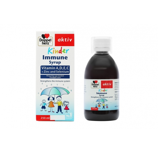 Siro Doppelherz Aktiv Kinder Immune hỗ trợ tăng cường đề kháng chai 250ml