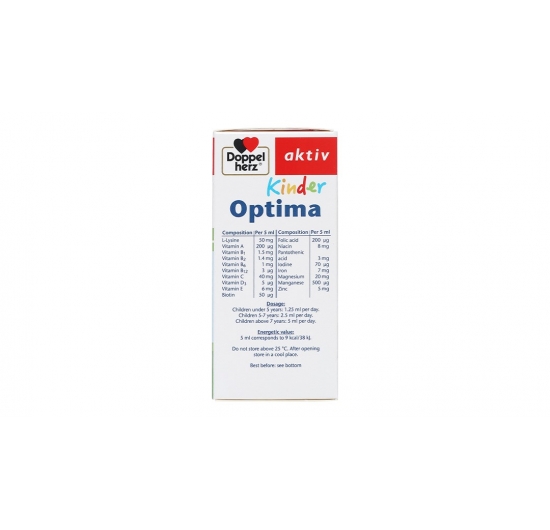 Siro Doppelherz Aktiv Kinder Optima bổ sung L-Lysine cho bé chai 100ml