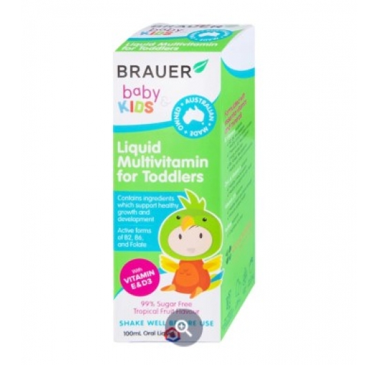 Siro Brauer Baby & Kids Liquid Multivitamin For Toddlers bổ sung một số vitamin và khoáng chất (100ml)
