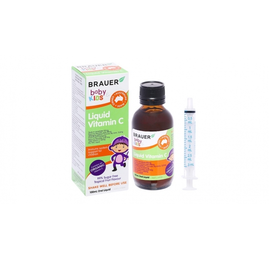 Siro Brauer Liquid Vitamin C tăng đề kháng cho bé từ 1 tuổi chai 100ml
