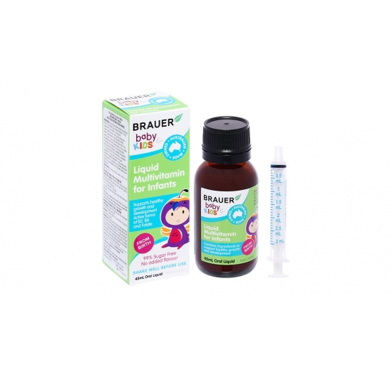 Siro Brauer Liquid Multivitamin For Infants bổ sung vitamin cho bé chai 45ml