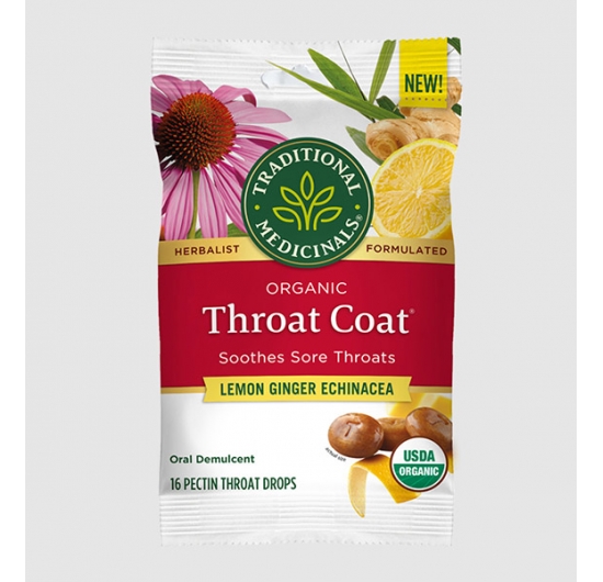 Organic Throat Coat® Lemon Ginger Echinacea Lozenges