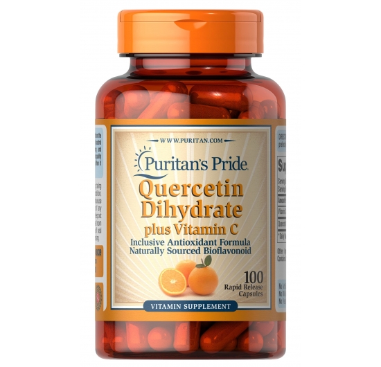 Quercetin Dihydrate Plus Vitamin C 1400 Mg, Supports a Healthy Immune System, 100 Count by Puritan's Pride