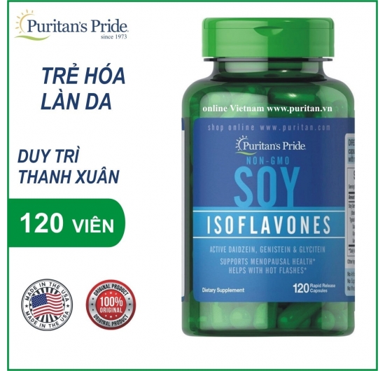 Bổ sung nội tiết tố nữ Puritan’s Pride Soy Isoflavones 120 viên