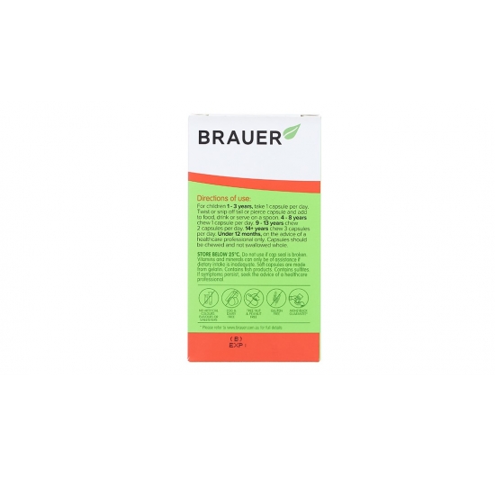 Brauer Ultra Pure Cod Liver Oil With DHA giúp phát triển xương cho bé chai 90 viên