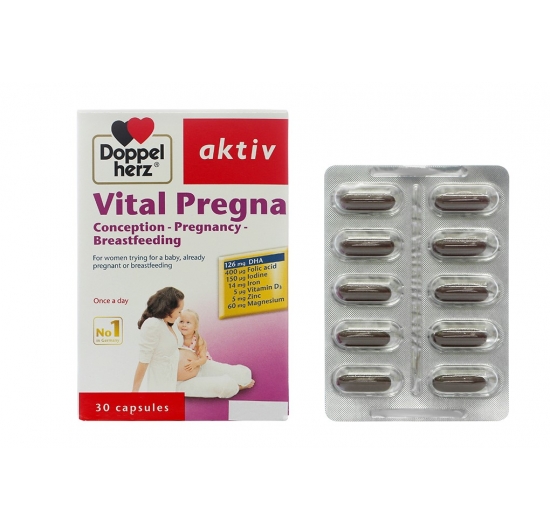 Doppelherz Aktiv Vital Pregna bổ sung vitamin cho bà bầu hộp 30 viên