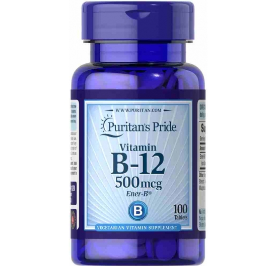 Viên uống Bổ máu, ngừa chóng mặt, tăng trí não - Puritan's Pride Vitamin B12 500mcg 100viên